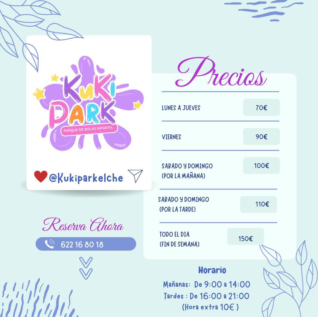 Precios fiestas infantiles en Elche 2026 — KukiPark parque de bolas